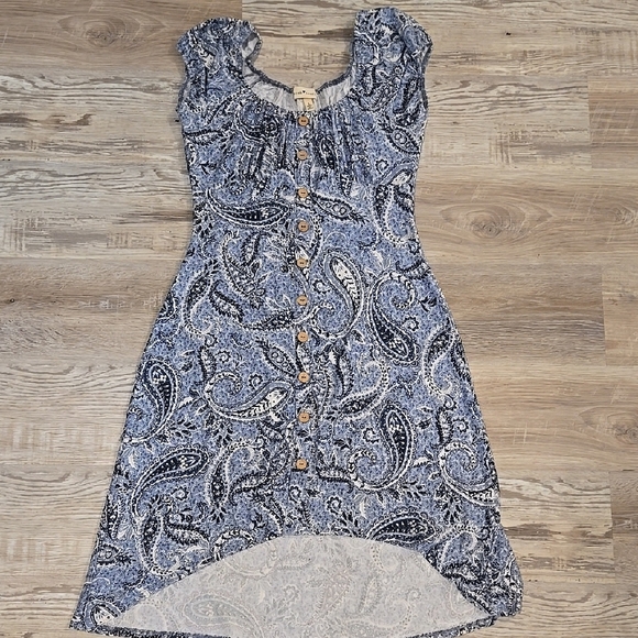 Elegant Blue Paisley Dress - Picture 1 of 1